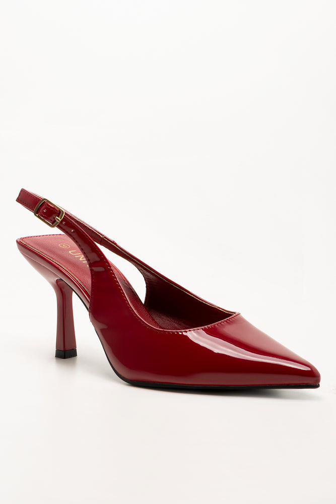 Pointy Slingback Shoes Red