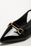 Pointy With Trim Shoes Black (2)
