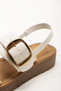 Buckle Comfort Sandals White (3)