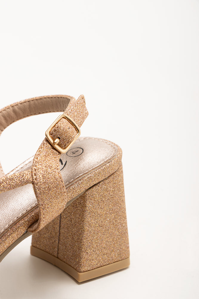 Diamante Strappy Sandals Rose Gold (3)