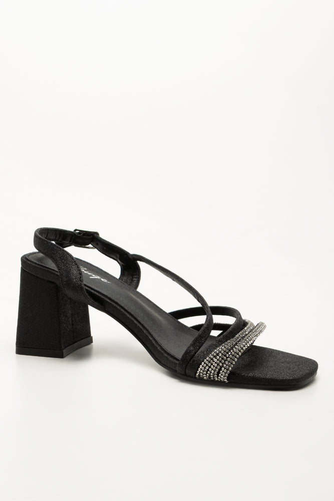 Diamante Strappy Sandals Black