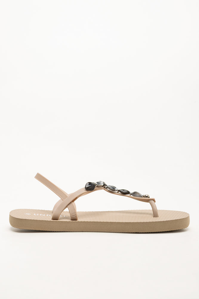 Shell Trim Sandals Natural