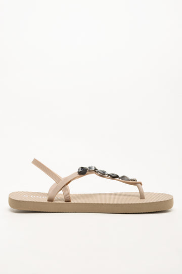 Shell Trim Sandals Natural