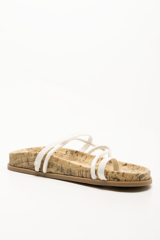 Cork Strappytoe Sandals White (1)