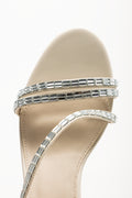 Diamante Assymetrical Heel Sandals Cream (4)