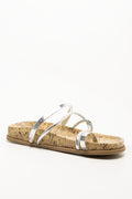 Cork Strappytoe Sandals Silver (1)