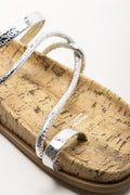 Cork Strappytoe Sandals Silver (2)