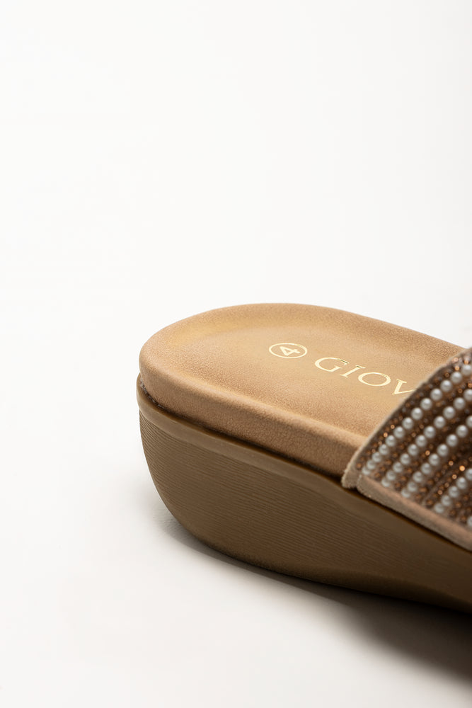 Comfort Metal Trim Sandals Gold (3)