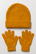 2 Piece Beanie Set Yellow