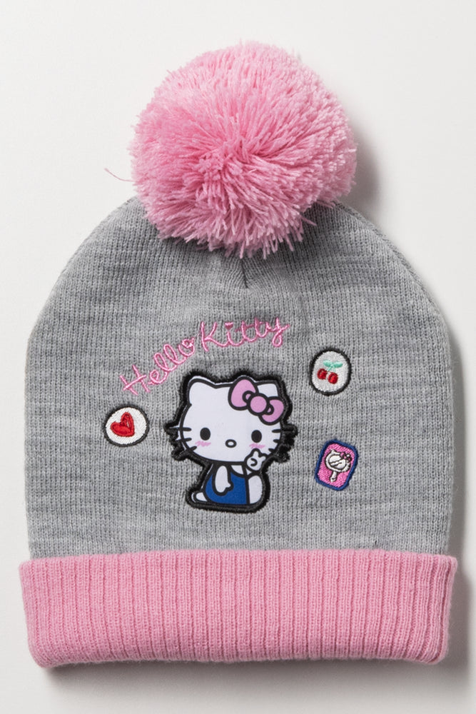 Hello Kitty Beanie Grey And Pink