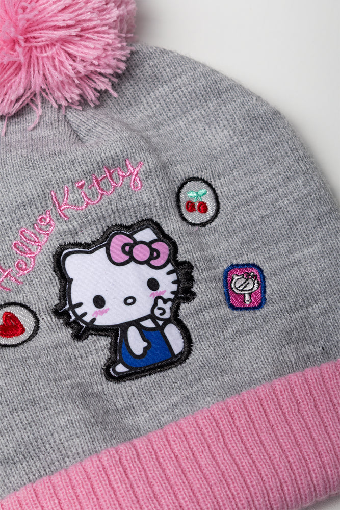 Hello Kitty Beanie Grey And Pink (1)