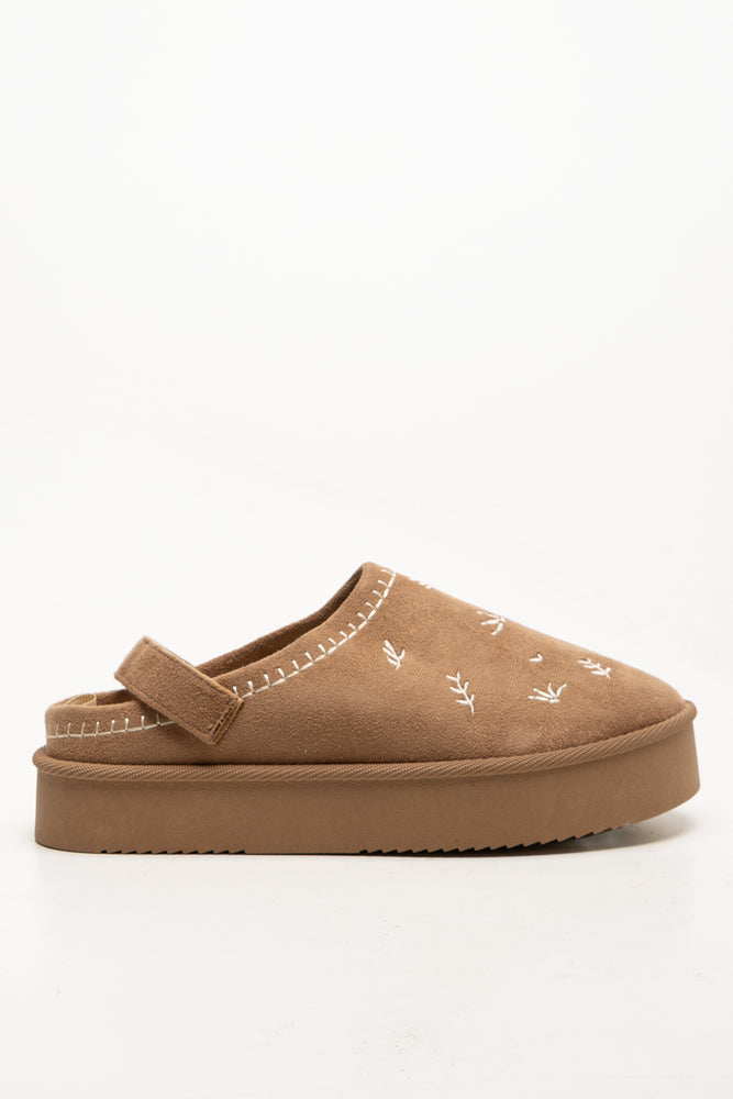 Platform Slippers Tan