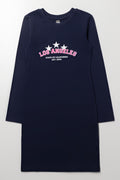 LA Long Sleeve Bodycon Dress Navy