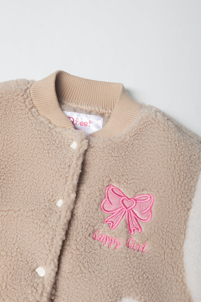 Sherpa Baseball Jacket Brown