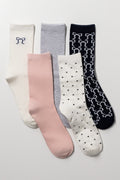 5 Pack Crew Socks Multicolour