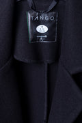 Single Breasted Melton Coat Black (2)