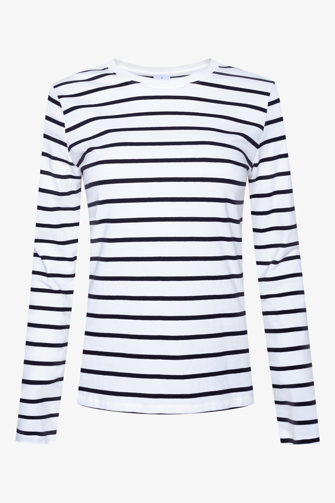 Stripe Long Sleeve T-Shirt White And Black