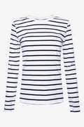 Stripe Long Sleeve T-Shirt White And Black