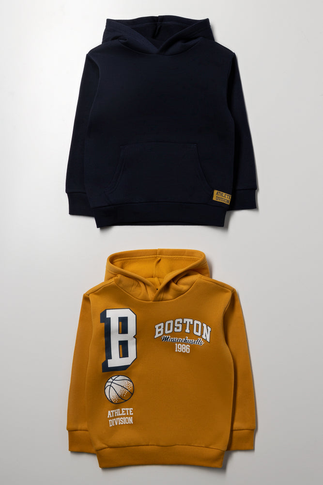 2 Pack Hoodies Navy And Yellow