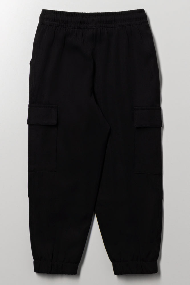 Lined Cargo Pants Black (2)