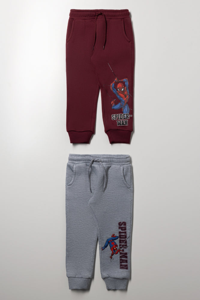 Spider-Man 2 Pack Trackpants Burgundy And Grey