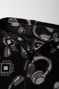 Headphones Print Fleece Onesie Black (1)