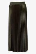 Satin Pleated Skirt Green