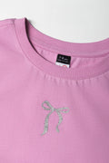 Bow  Long Sleeve T-Shirt Pink (1)