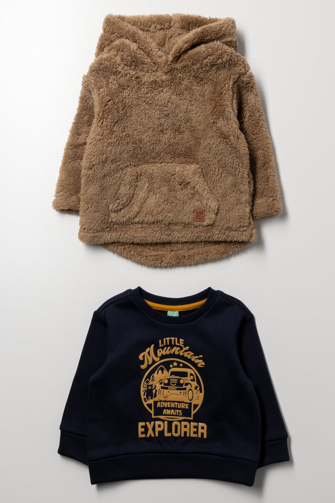 2 Pack Mountain Explorer Tracktops Navy And Tan