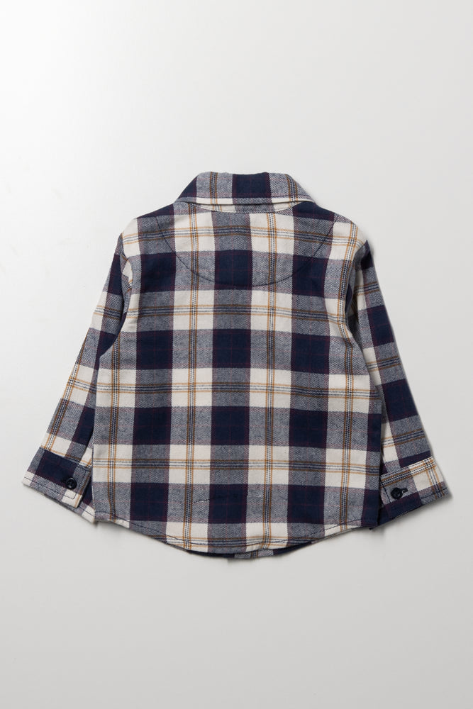Flannel Shirt Navy (2)