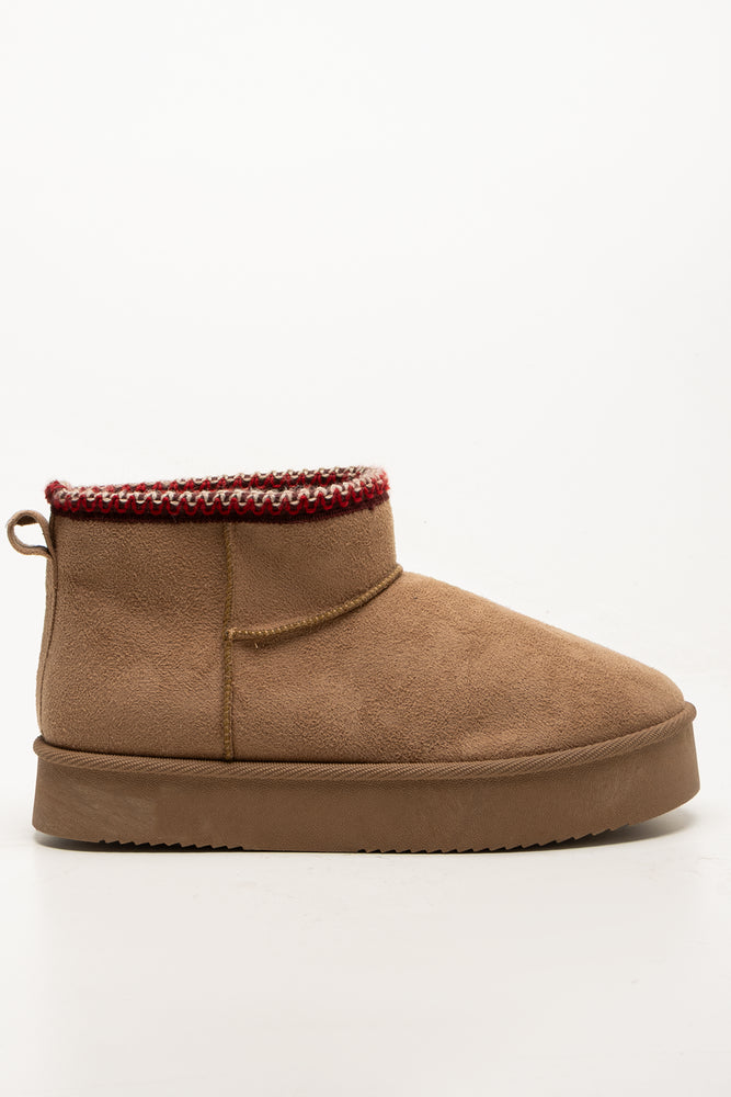Platform Comfort Boots Natural