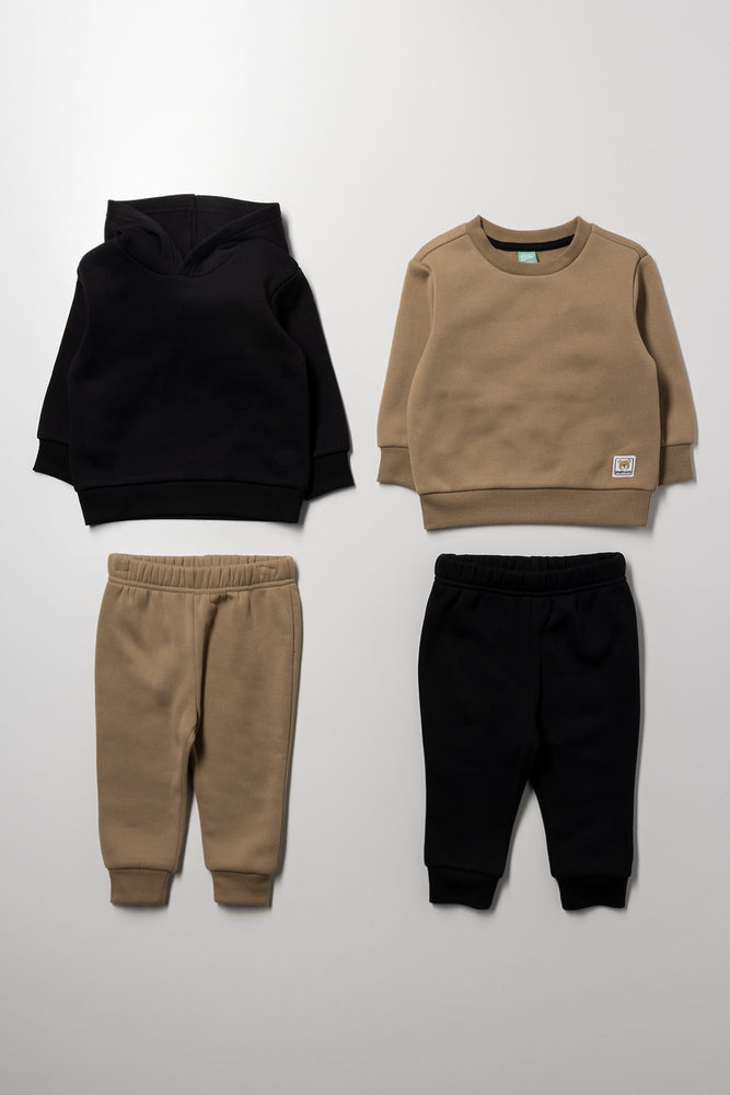 2 Pack Tracksuits Natural And Black