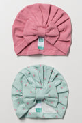 2 Pack Turbans Pink And Green