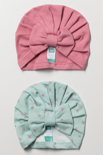 2 Pack Turbans Pink And Green