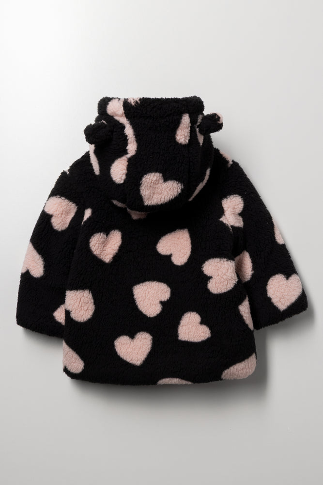 Heart Hooded Jacket Black (2)