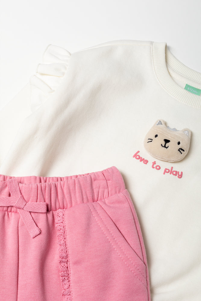 Hooded Tracksuit White And Pink (1)