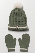 2 Piece Beanie Set Green