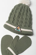 2 Piece Beanie Set Green (1)