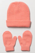 2 Piece Hat Set Coral
