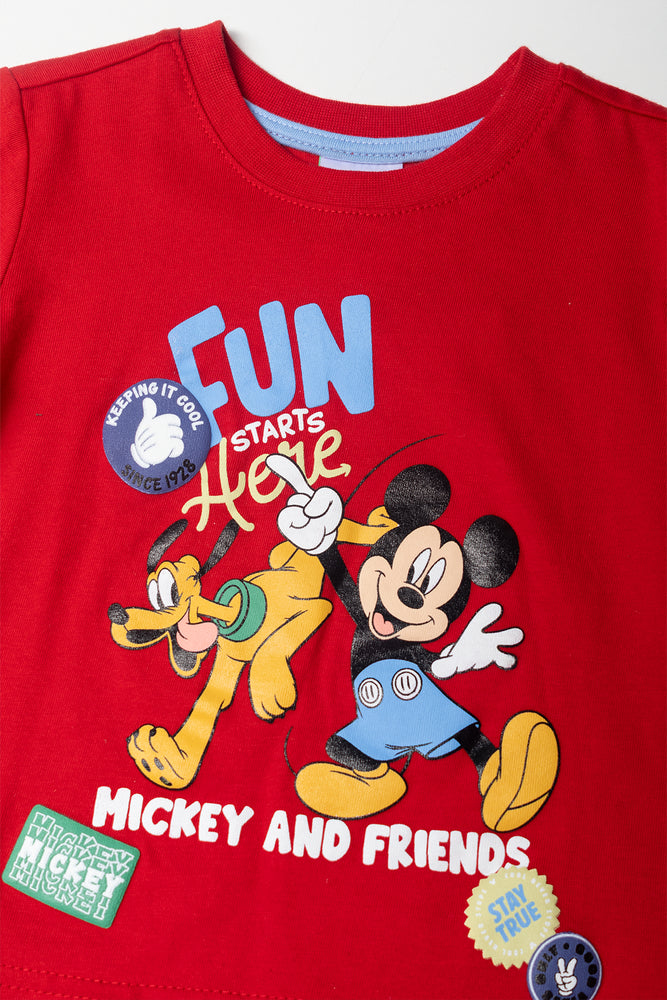 Mickey Mouse Long Sleeve T-Shirt Red (1)