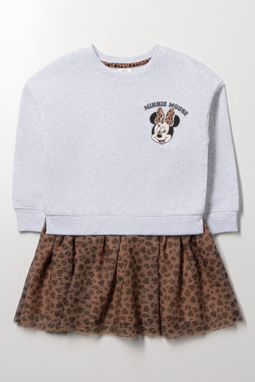 Minnie Mouse Leopard Tulle Dress Natural