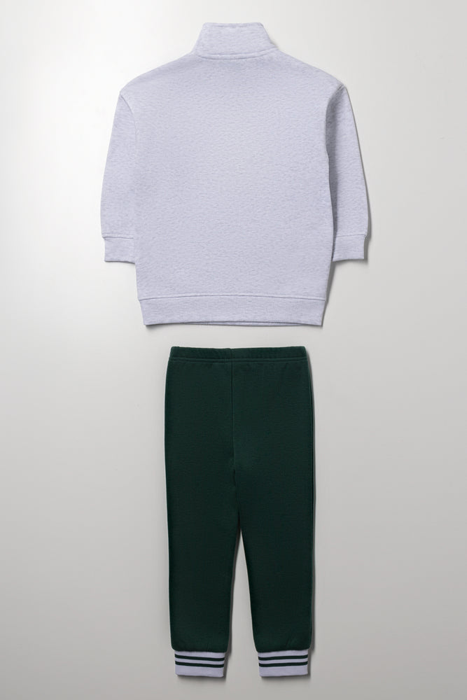 Bokkie Quarter Zip Set Grey And Green (2)