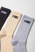 3 Packs Socks Black, Natural And Grey (1)