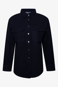 Long Sleeve Melton Shirt Black