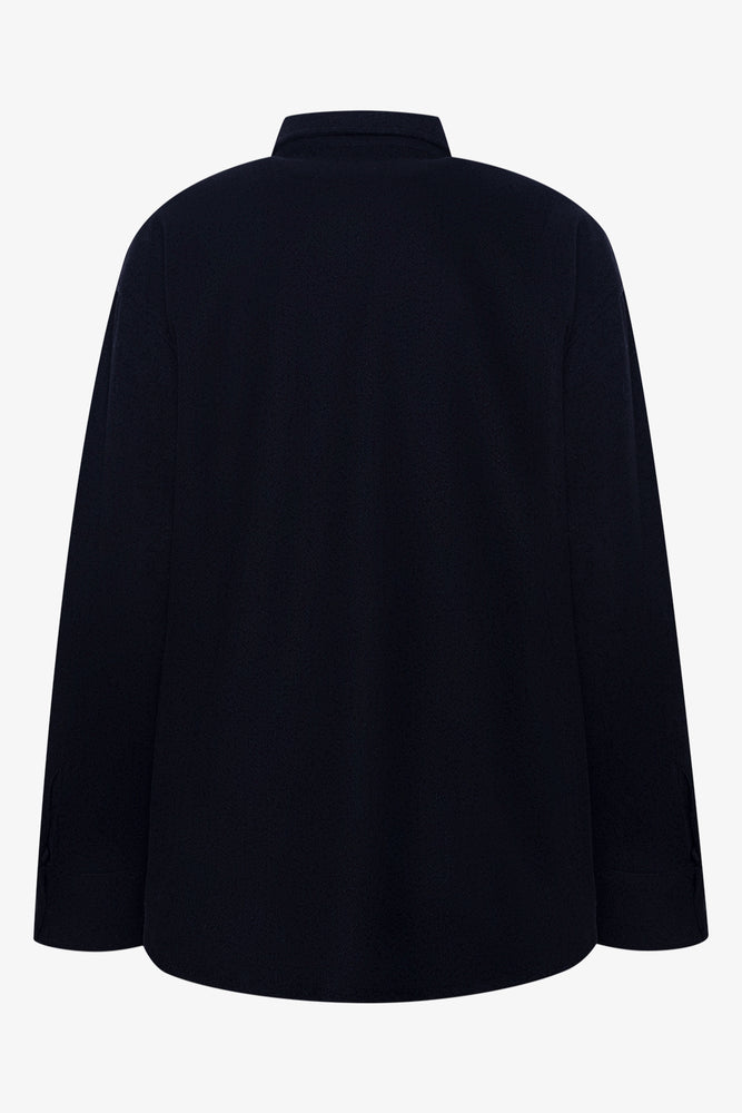 Long Sleeve Melton Shirt Black (1)
