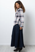 Long Sleeve Flannel Shirt Brown And Cream (1)