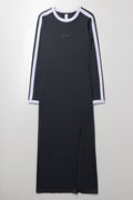 Bodycon Dress With Side Tape Dark Grey
