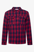 Front Pocket Shacket Red