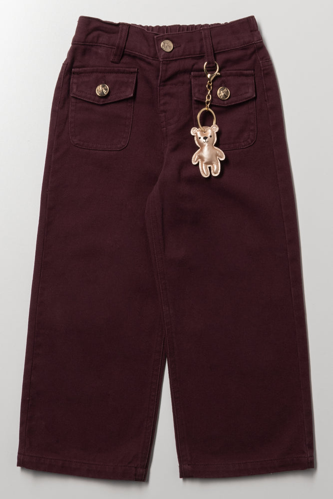Wide Leg Pants Burgundy