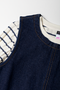 Sleeveless Denim Dress Set Blue (1)